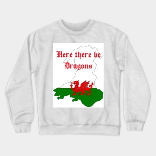 Here There Be Dragons - Wales Tee Shirt - Welsh Dragon Crewneck Sweatshirt